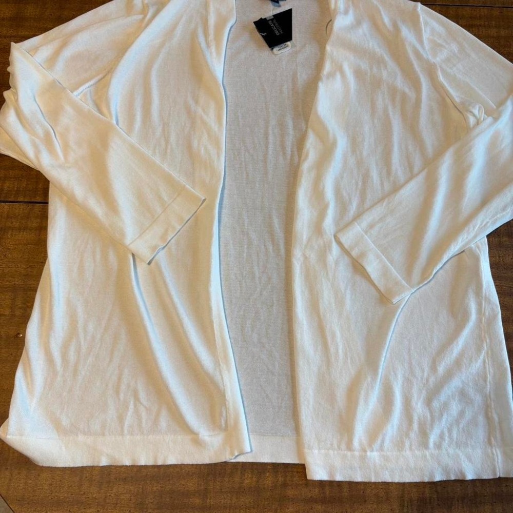 The Limited NWT‎ XXL White open front relaxed lightweight cardigan chic timeless